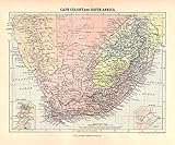 1888 Map of Cape Colony and South Africa (Material: 20'x24'Canvas)