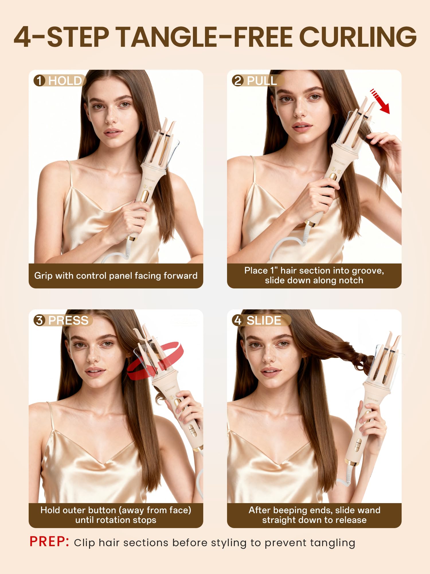 Amazon.com: KTIVHMIC 3-in-1 Automatic Curling Iron & Straightener