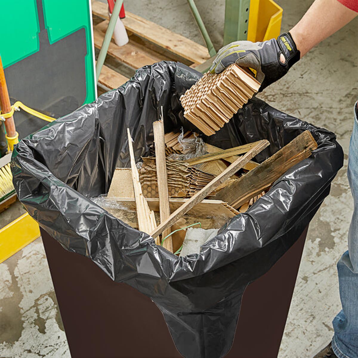 Bolsas de basura para contratistas, resistentes de 55 galones, 26 unidades, 2 milésimas de pulgada, 36 x 56 pulgadas, bolsas de basura grandes negras para negocios, hogar, comerciales, contratistas