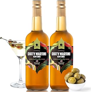 Gourmanity Olive Juice for Dirty Martinis, Premium Olive Brine an Ideal Martini Mix, Classic Cocktail Enhancer, Addition to Your Home Bar 25oz Bottle (Pack of 2)