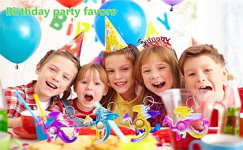 Miniatura 3 de Paquete de 30 mochilas a granel de Dragon Raptor, mini llavero de arco iris, juguetes de burbujas para niños, niños, estudiantes, profesores,