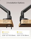 monTEK Sleek Aluminum Dual Monitor Arm Desk Mount for 17-35" Screens | Mechanical spring, tension indicator, full motion, VESA 75/100 compatibility, clamp/grommet bases and cable routing