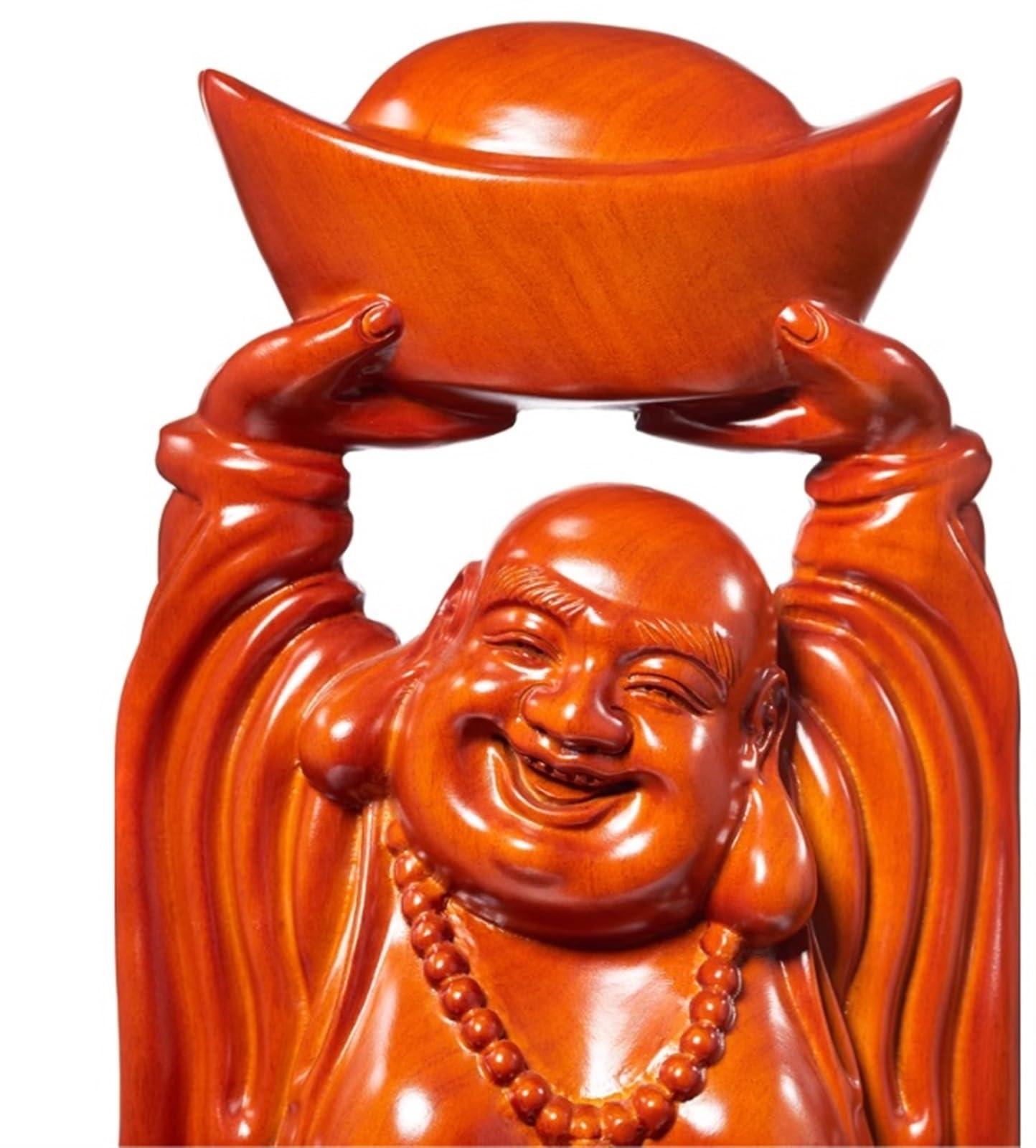 Budas Decorativos Buddha Estatua De Buda Sonriente De Madera para Decoración del Hogar, Estatuilla De Buda Feliz De La Suerte, Decoración De Buda Interior Escultura Adorno Artesanal(22 * 12 * 50cm)