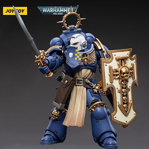 Miniatura 5 de JOYTOY 118 Warhammer 40,000 4 pulgadas Figura de acción Ultramarines Bladeguard Veteran 02 V2 Anime Collection Modelo