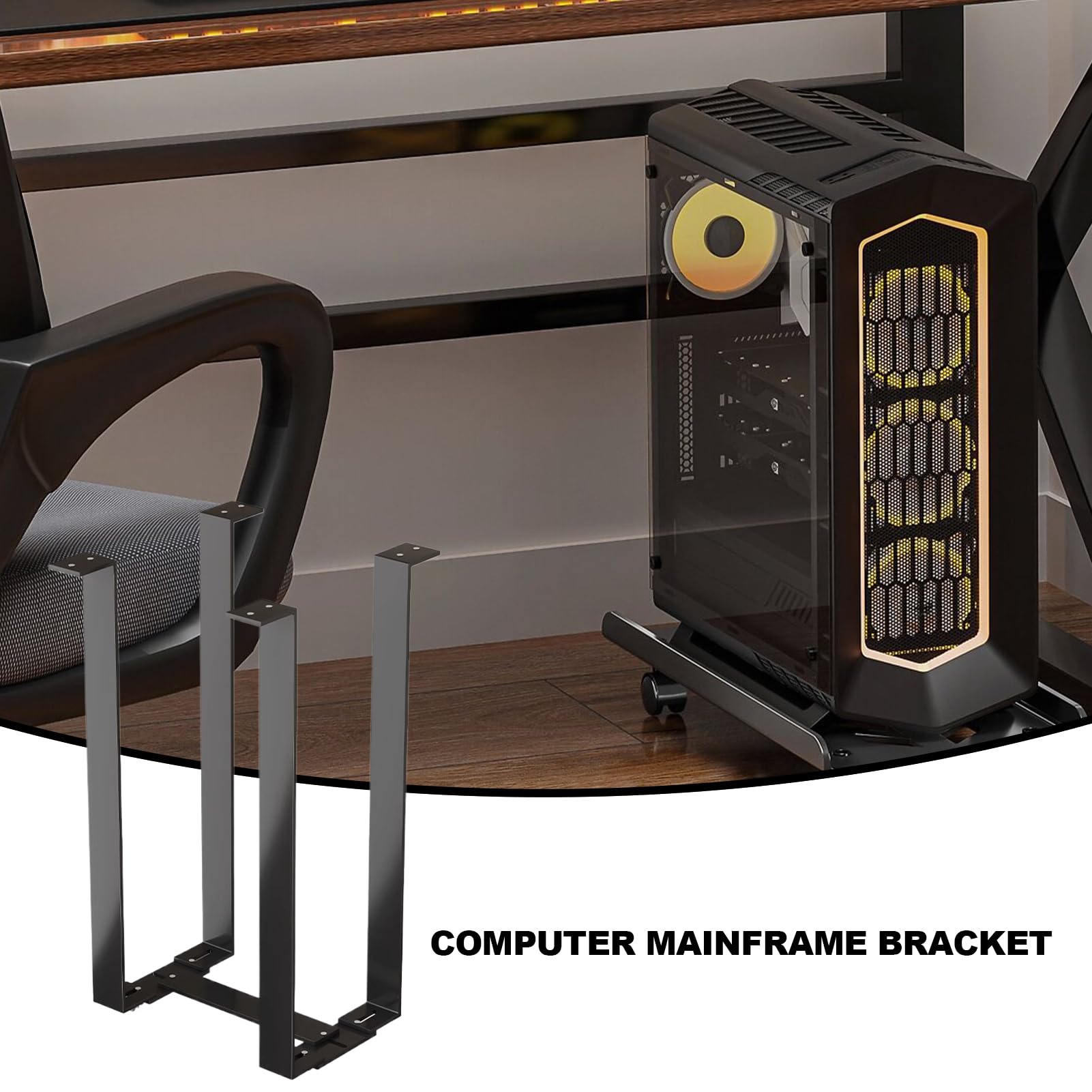 Support PC réglable sous Le Bureau - Organisateur de Tour d'ordinateur en