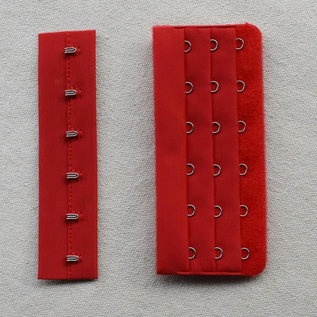 Omevu Women's Red 5 Set 6 Hooks 113Mm Wide Bra Hook And Eye Bra Strap Sew-In Fasteners Underware Expander Hook Extender Underwear Accessories