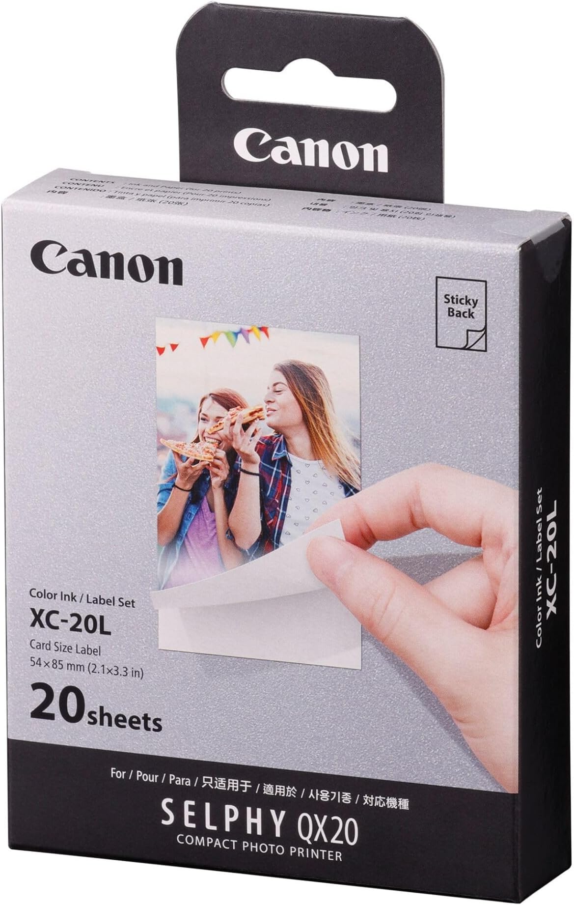 XC-20L Genuine Ink + Paper Set, for SELPHY Square QX20-20 Prints