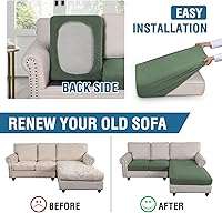 Vista 12 de H.VERSAILTEX 2025 New Sectional Couch Covers 8 Pieces Stretch Sofa Covers for Sectional Sofa Set Separate L Shaped Couch Cover for Both Left/Right