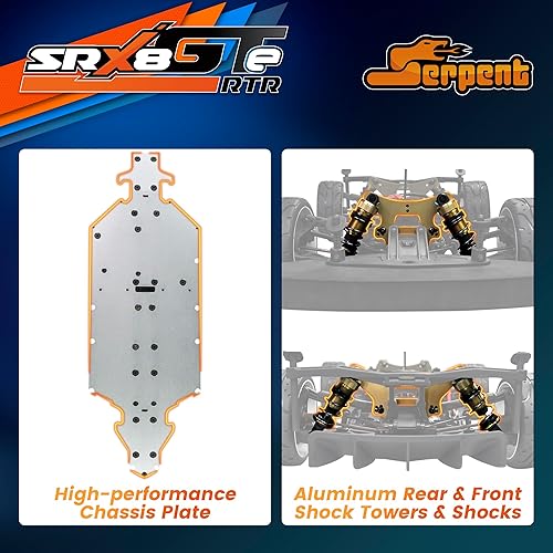 Miniatura 2 de Serpent SRX8 GTE 4WD RTR, 1/8 4WD GT Car, RTR de velocidad sin escobillas, cuerpo pintado, alta velocidad, carreras, listo para correr, (baterías y