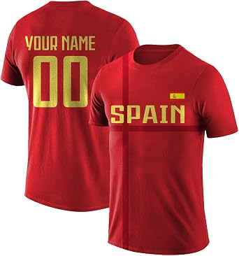 Custom Soccer T-Shirt National Flag Design Personalized Shirts Add Name Number Soccer Fans Gift for Men Women Youth