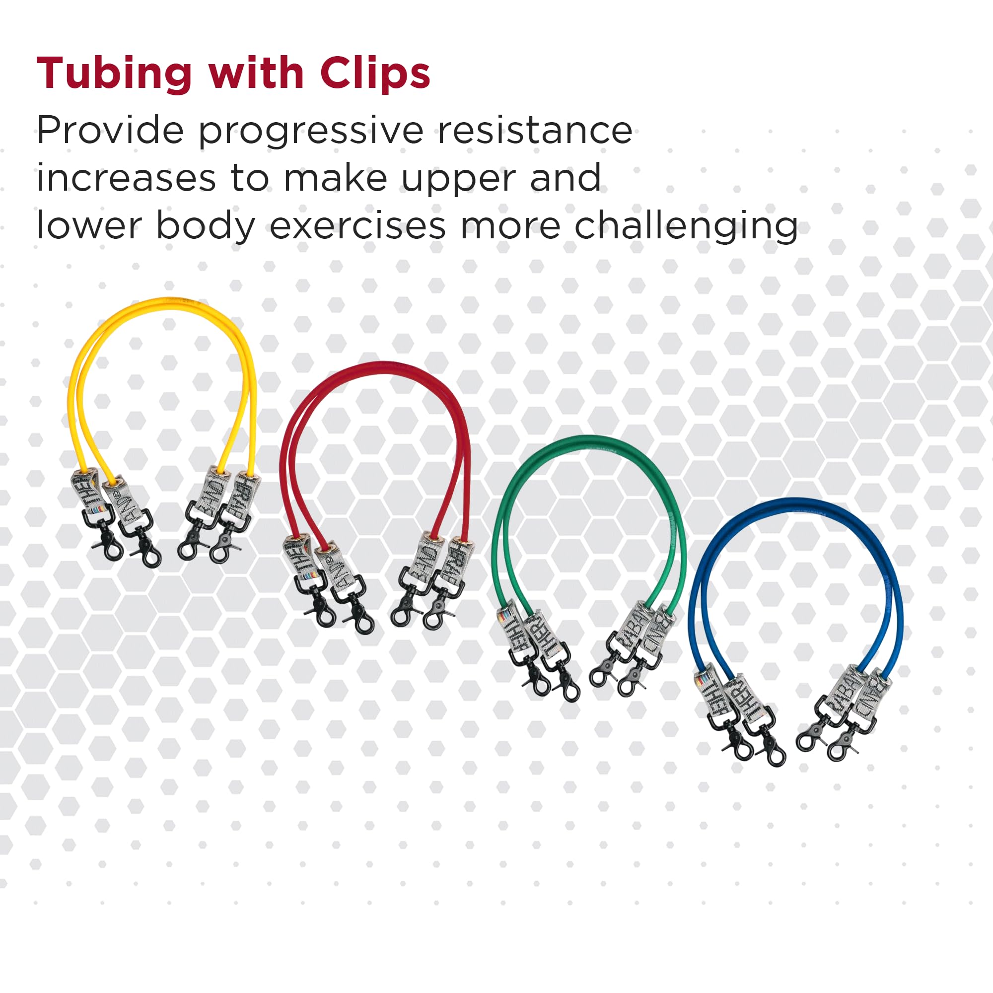 Thera-Band Wellness Station Professional Latex Resistance Tubing With Connectors, Set of 2, 12 Inch, Red, Medium, Beginner Level 3