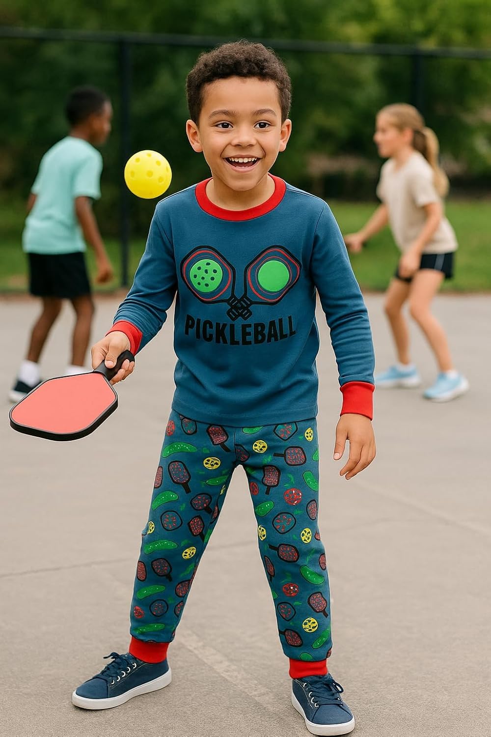 A&J DESIGN Cotton Sports Pjs for 2-14 Years Kids, 2-Piece Pajamas Set - Image 4