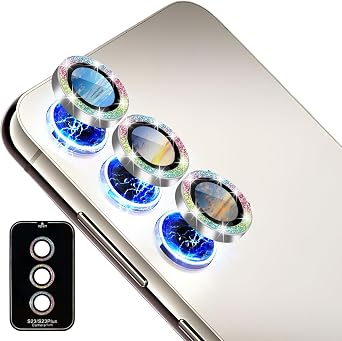 for Samsung Galaxy S25 Plus Camera Lens Protector, Scratch-Resistant Accessories Cover Ultra-Thin Metal Camera Tempered Glass Screen Protector Ring for Samsung S25 Plus.Glitter