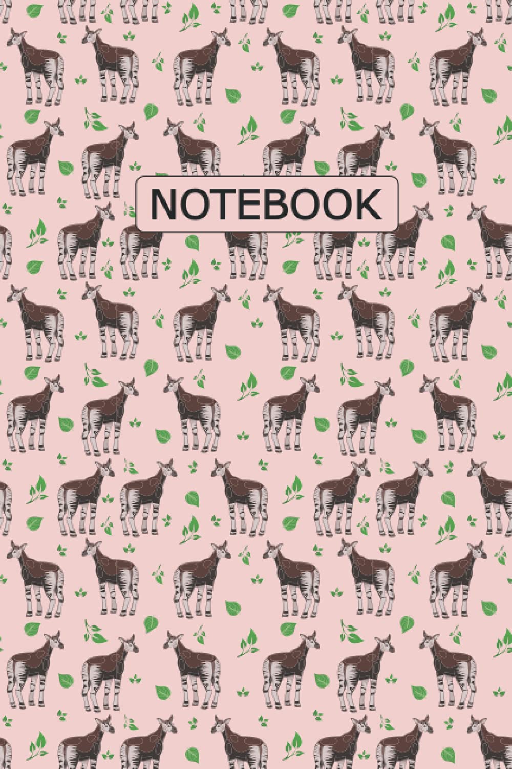 Okapi Notebook: Okapi Lovers Blank Lined Journal Notebook for Men Women Girls and Kids Gifts