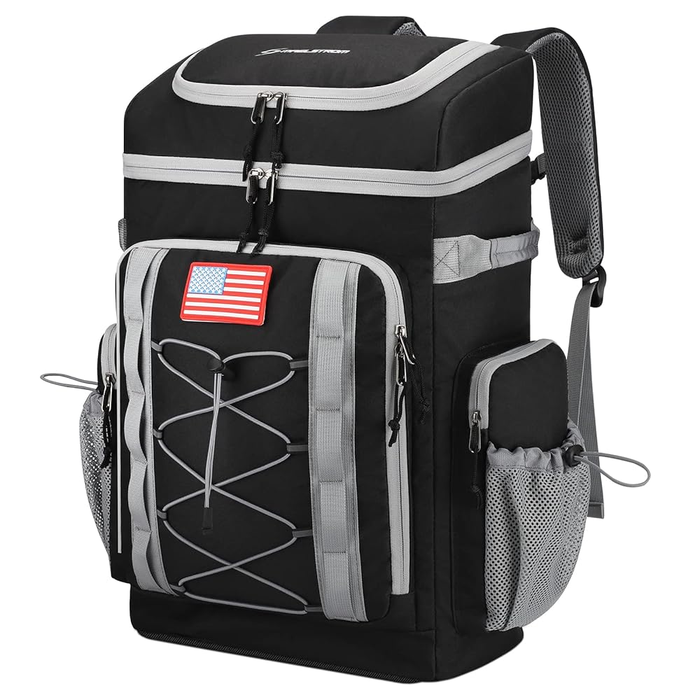 Maelstrom Backpack Cooler,Soft Lightweight Leakproof Cooler Backpack,50 Can Insulated Cooler Bag,Keeps 50 Cans Hot/Cold for Up to 16 Hours,Waterproof Lunch Bag for Men Women-Black