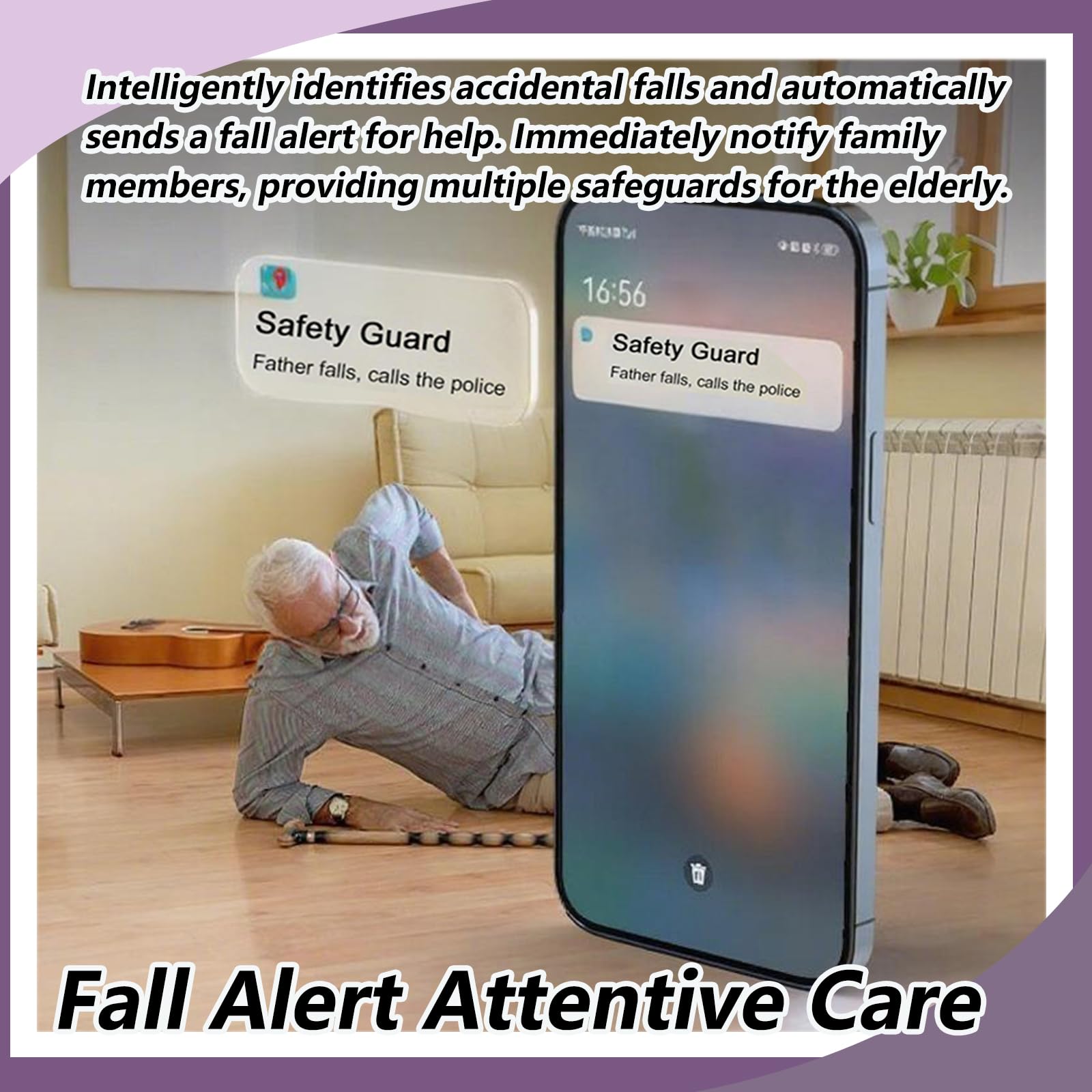 Reloj inteligente de detección de caídas para personas mayores, botón de llamada SOS de emergencia, videollamada, contador de pasos, geo-valla, dispositivo de alarma para ancianos