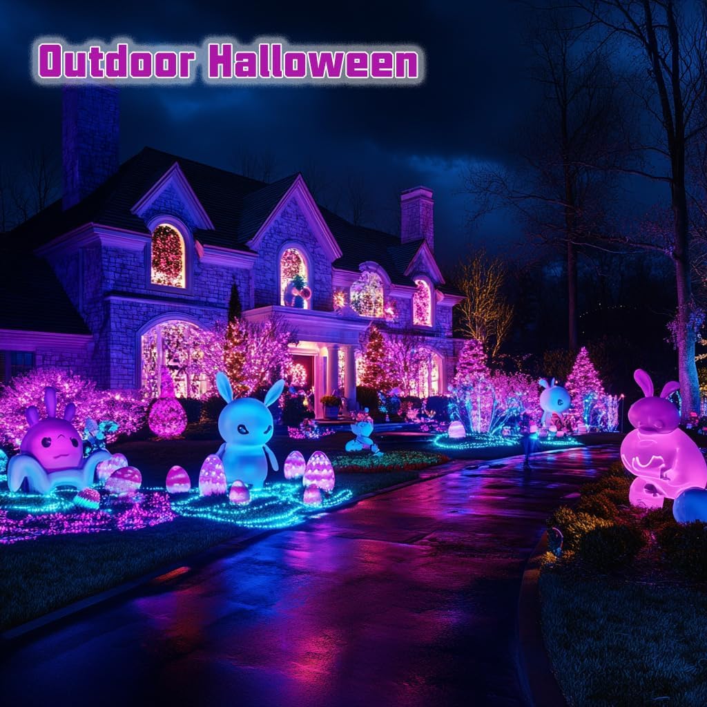 2 Pack 300W LED Black Light,Blacklight Outdoor with Plug, IP66 Waterproof UV Black Lights for Glow Party Large Space, Halloween, Fluorescent Poster, Body Paint