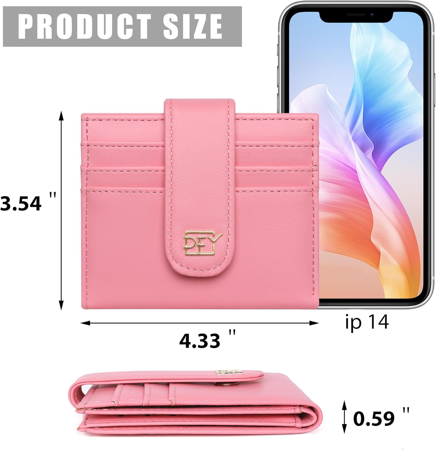 Badiya Small Wallets for Women Bifold Multi Card Case Wallet Slim Credit Card Holder with Zipper Coin Purse - Image 5