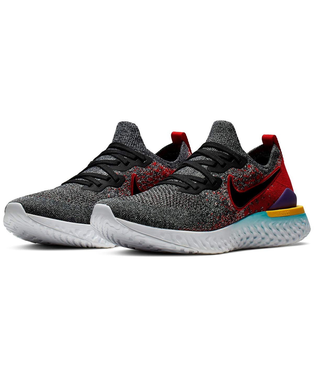 epic react flyknit 2 black/hyper jade/university red/black