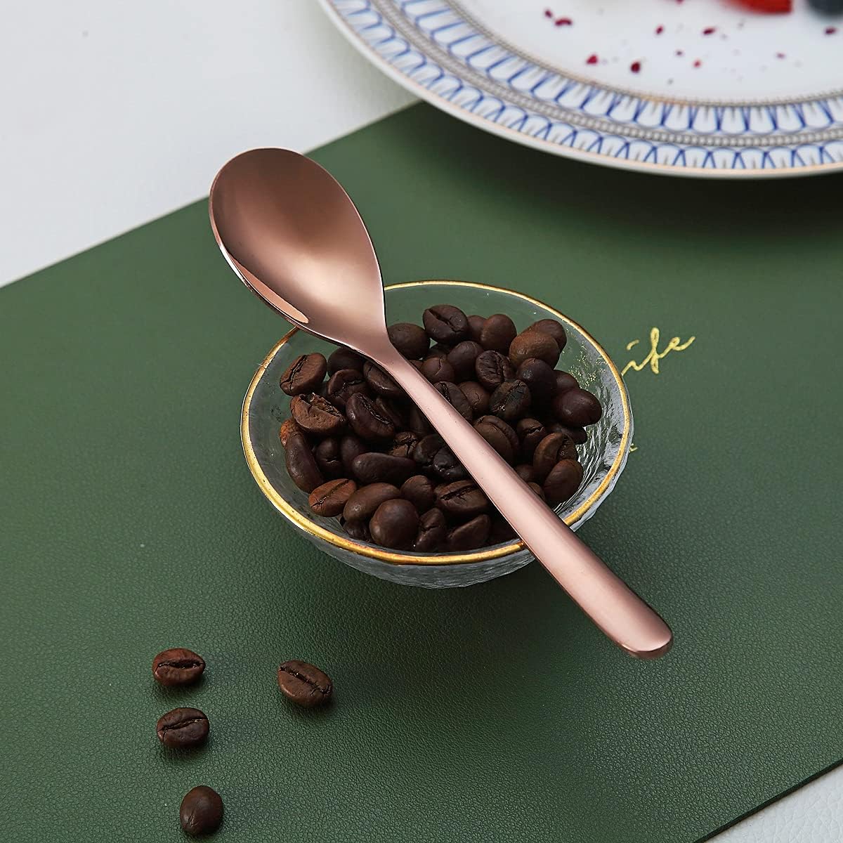 HOMQUEN Copper Demitasse Espresso Spoons