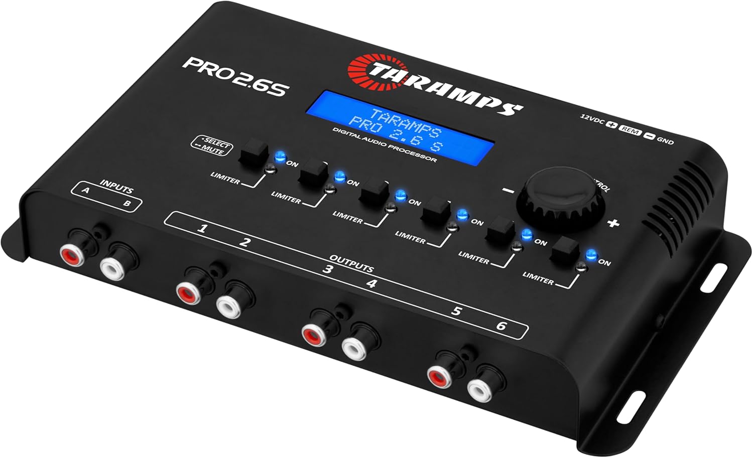 Taramp's Pro 2.6S Digital Signal Processor Equalizer 3-band Graphic Equalization 6 Channels 18K Ohms(RCA) Output Impedance 47 Ohms Limiter Adjustable Car Audio System
