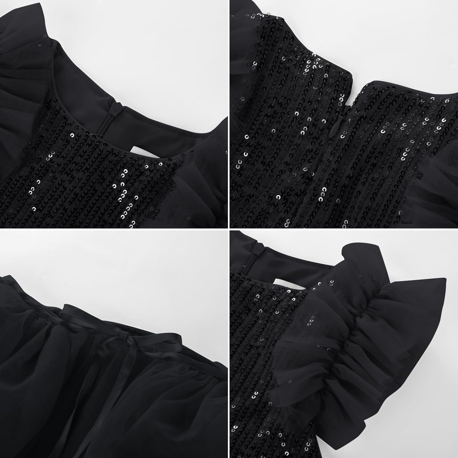 GRACE KARIN Girls Sequin Dress Formal Pageant Sparkle Party Ruffle Prom Maxi Dress Size 5-14Y - Image 5