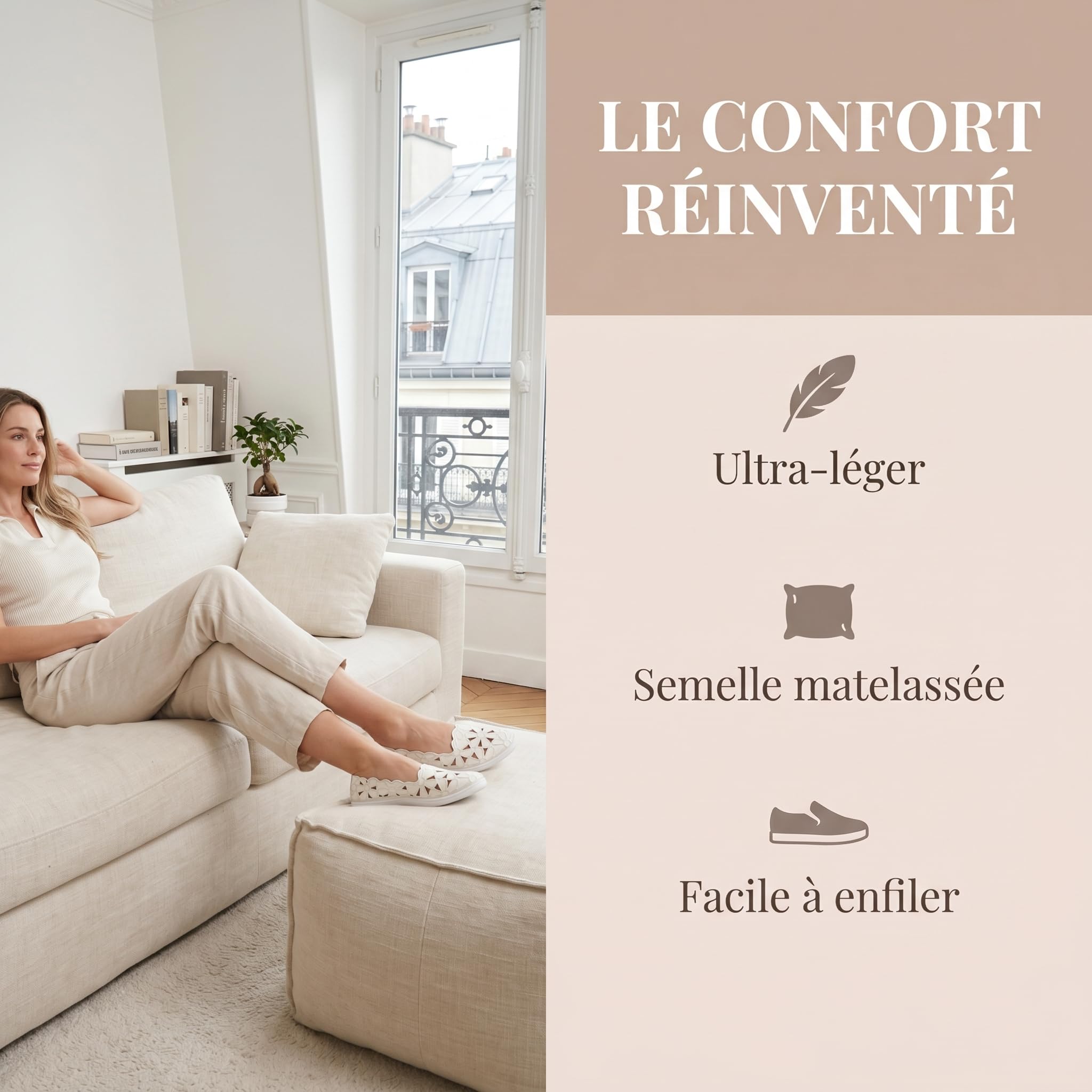 GLAMORA Ballerines Femme Ajourées Fleurs Respirantes Babies Mocassins Compensés Chaussures Plates Souples Confort Léger Bout Rond Semelle Antidérapante Chaussant Flexible Découpe Florale