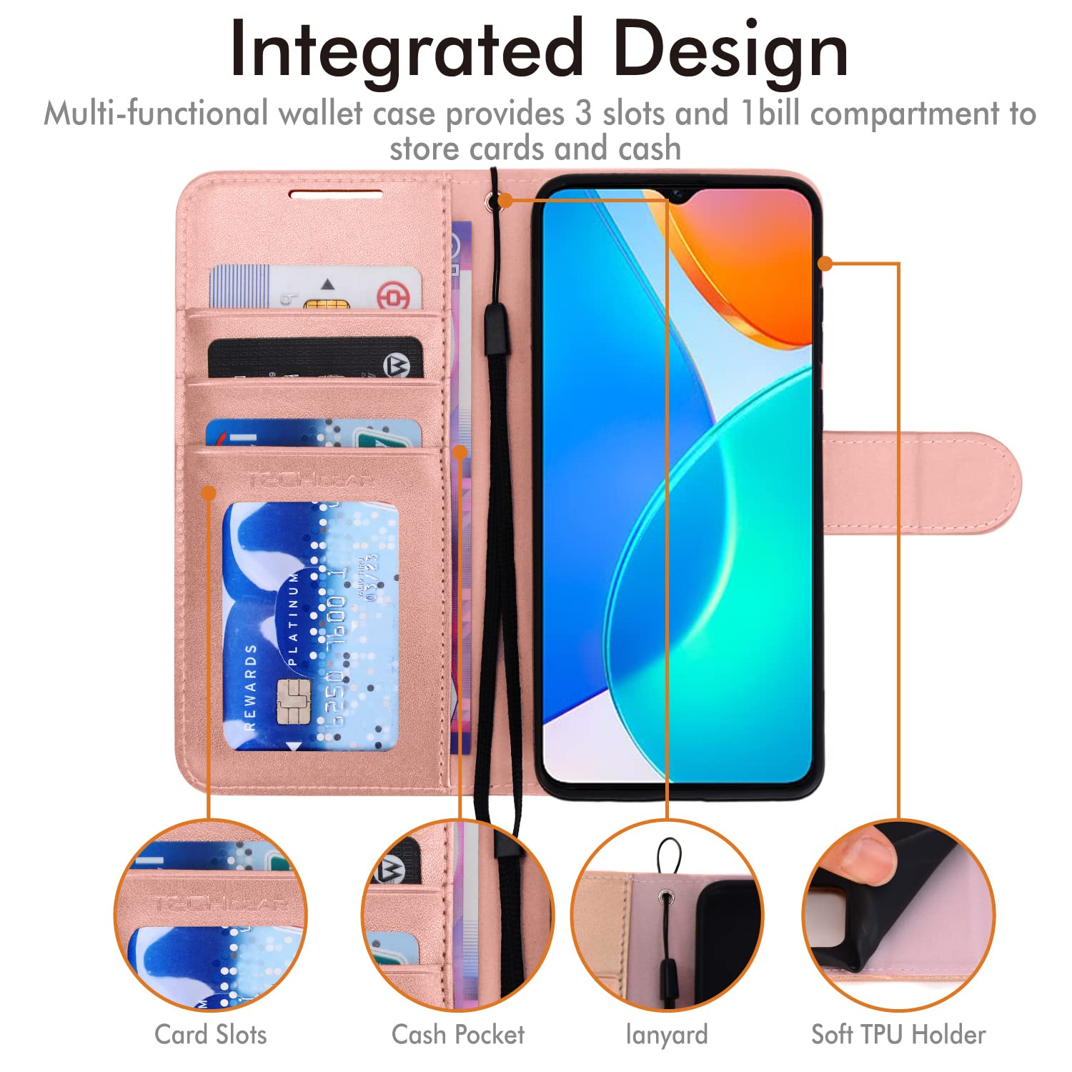 bojioderf Compatibile con Honor X8 5G / X6 4G Custodia, compatibile con Honor Play6C / 70 Lite/Play 30M Portafoglio Cerniera Porta carte Flip Stand Chiusura Magnetica Custodia Rete