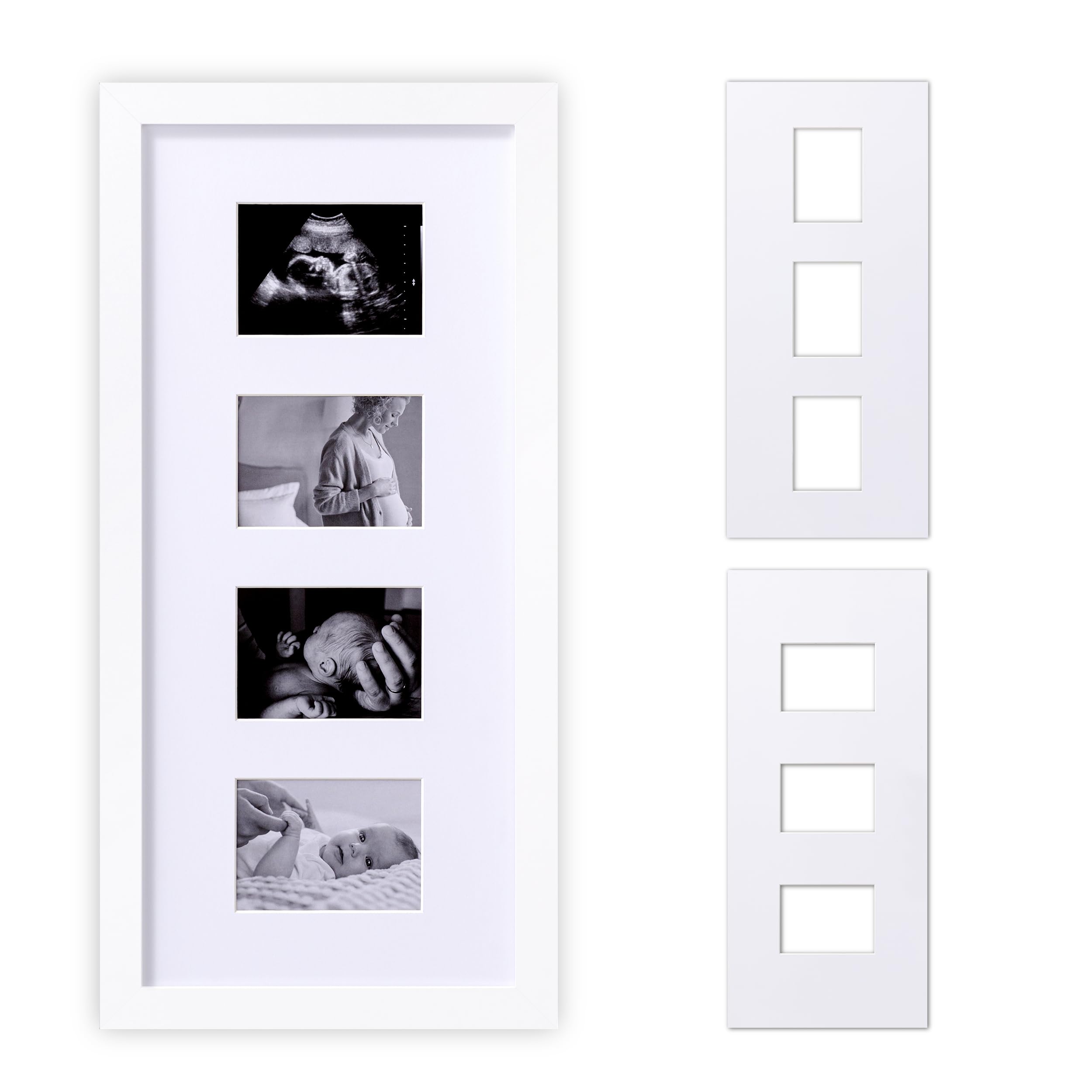 eletecpro Ultrasound Picture Frame, Baby Sonogram Picture Frame Display 3 or 4 Photos, Vertical or Horizontal, Idea Gift for Expecting Parents, Pregnant, Gender Reveal Party, Baby Nursery Decor, WhiteThe Forest Stewardship Council