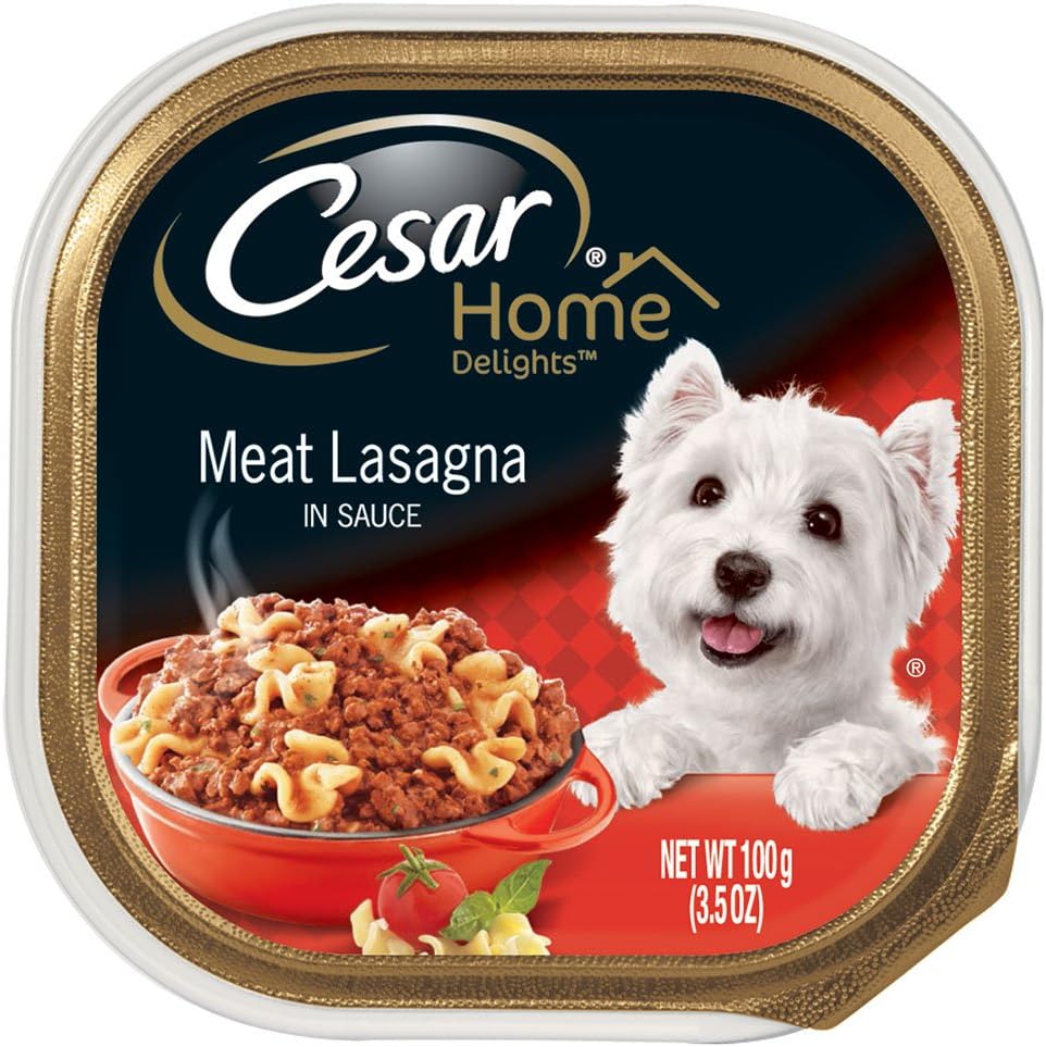 Cesar Home Delights Meat Lasagna Wet Dog Food Trays 3.5 Ounces (Pack Of 24) (Discontinued By Manufacturer)