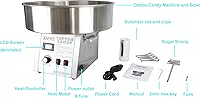 Vista 6 de ANFIRE Máquina profesional comercial de algodón de azúcar cabeza giratoria de 5 "con cuenco de metal de 24 pulgadas y red estabilizadora de hilo