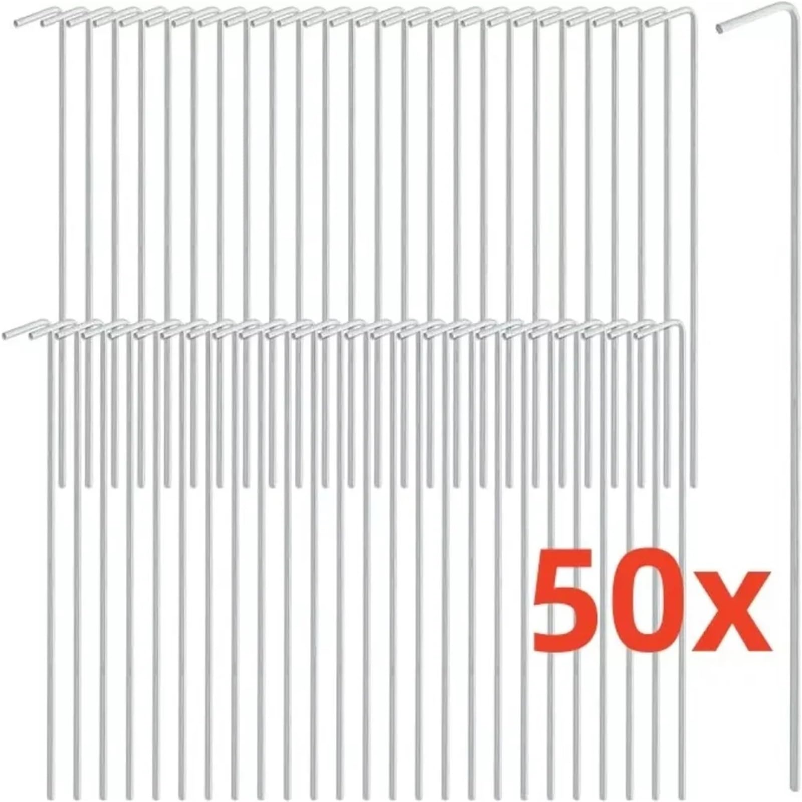 Piquets de Tente Robustes en Acier galvanisé, 50 pièces, Pointe Pointue argentée, Feuille Sol Camping, Ancre, Accessoires pour Le Camping, Les Voyages