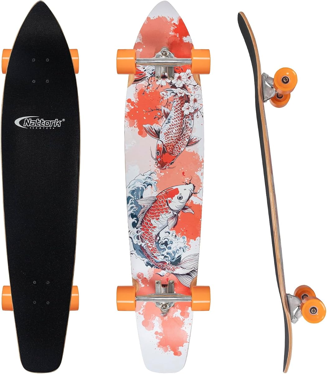 Longboard Skateboard Complete 8 Ply Canadian Hard Maple for Commuting, Carving & Downhill Riding with T-Tool, Made for Adults, Teens and Kids