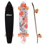 Nattork Longboard Skateboard Complete 8 Ply Canadian Hard Maple for Commuting&comma; Carving & Downhill Riding with T-Tool&comma; Made for Adults&comma; Teens and Kids