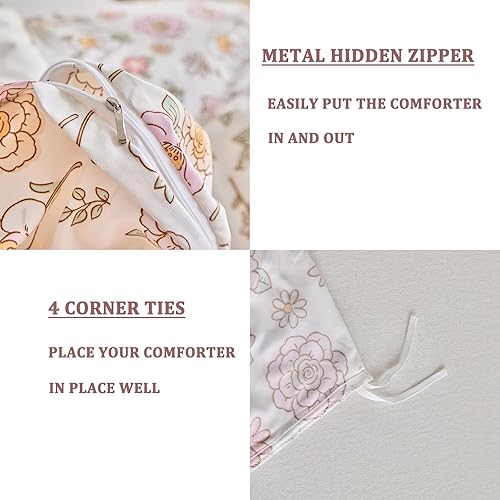 Miniatura 4 de DuShow - Juego de funda de edredón con lino ultra suave, sirsaca, cierre de cremallera y color liso, 3 piezas