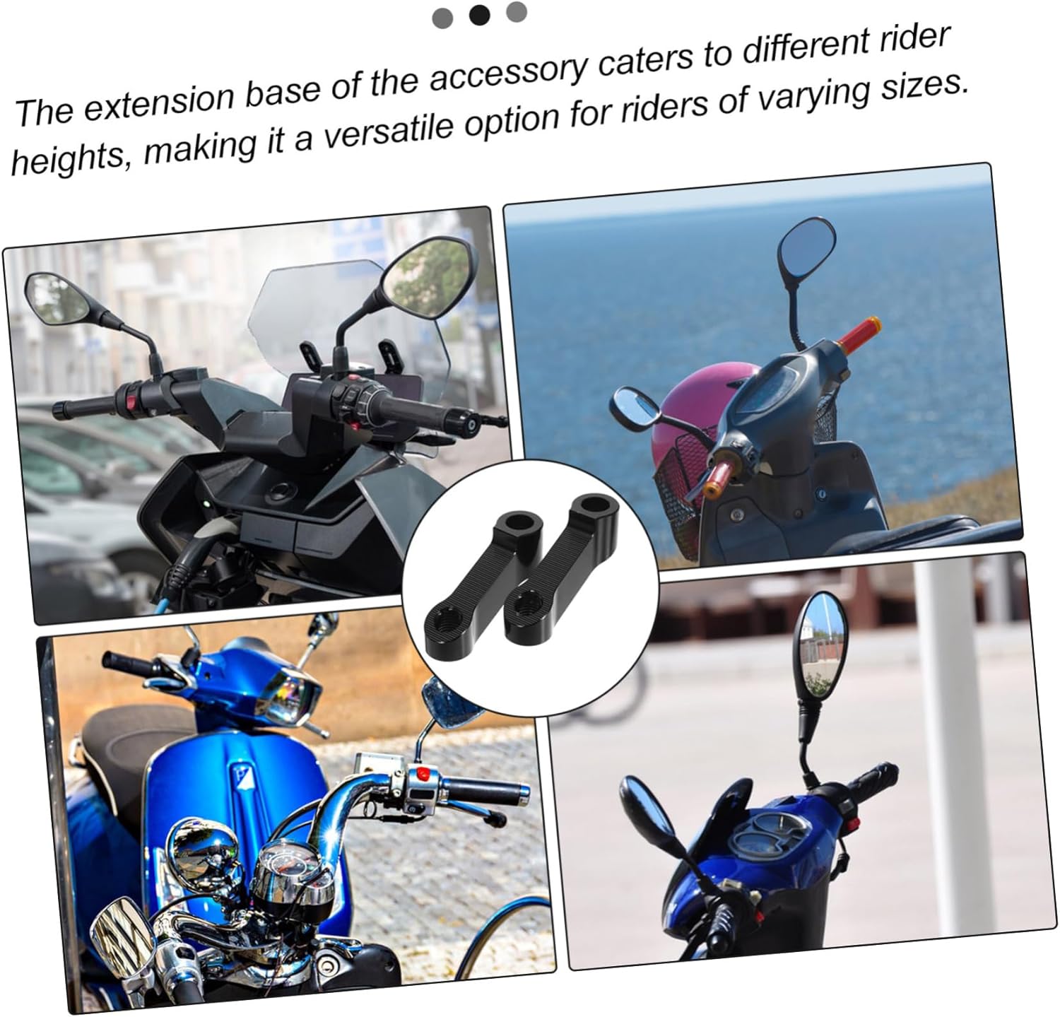 Mobestech 4sets Motorcycle Rearview Mirror Extension Bracket Mounting Riser for Enhanced Visibility Height for Comfort Stylish Design Compatible Motorcycles and Electric