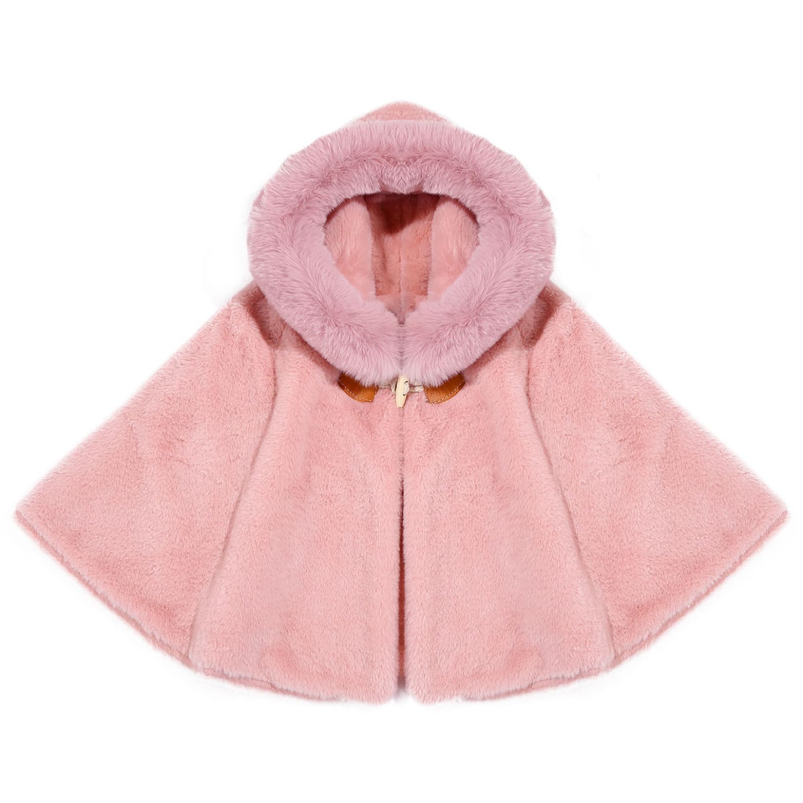 Aiihoo Baby Boys Girls Cartoon Cloak Toddler Warm Fleece Hooded Cape Poncho Winter Outerwear Pink B 12-18 Months