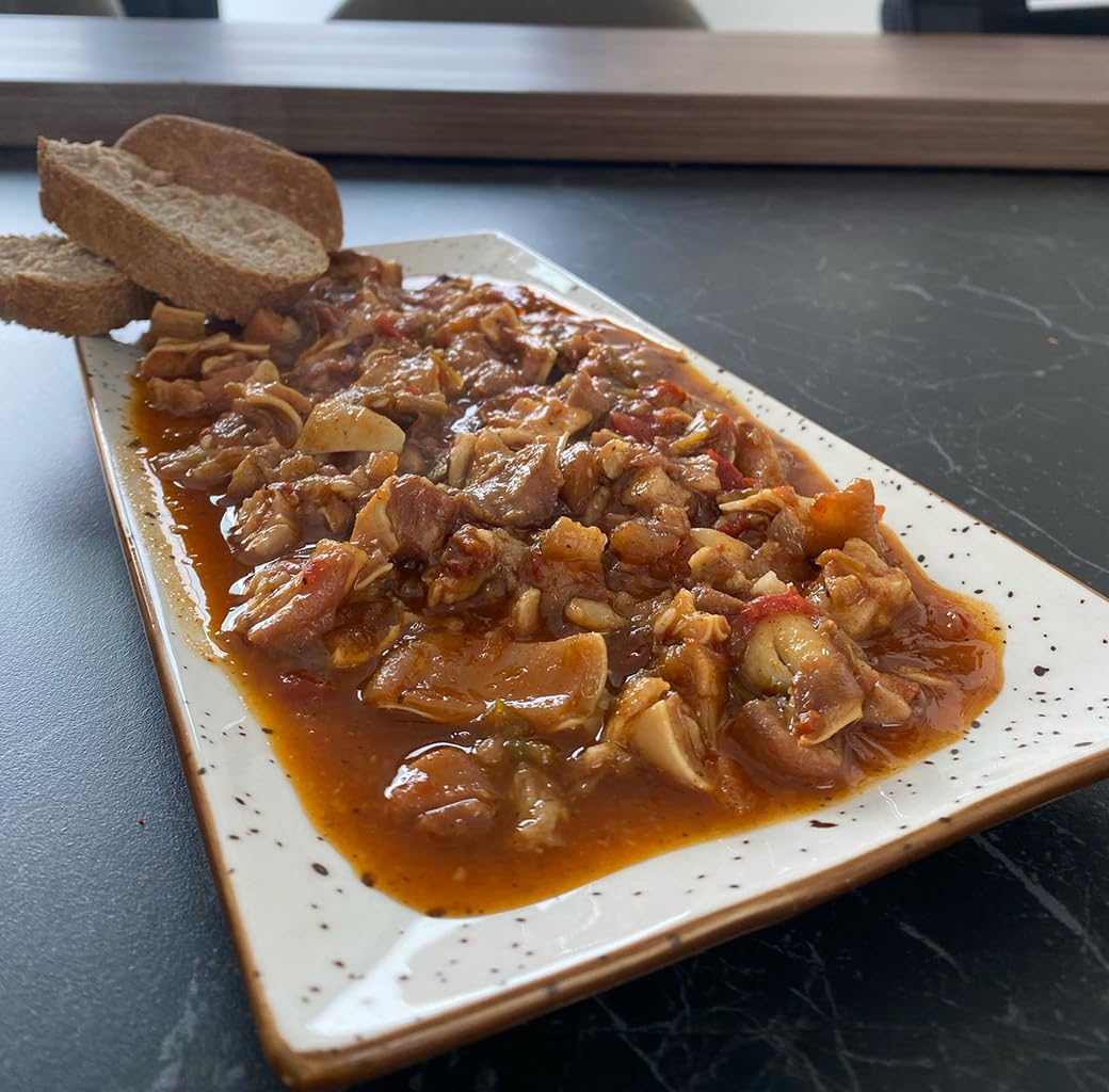 Oreja de Cerdo en Salsa con Jamón y Chorizo Conservas Premium, Receta Tradicional Artesana, Plato Preparado Calentar y Servir, Sin Gluten, Sin Conservantes, Pack de 8 x 430g