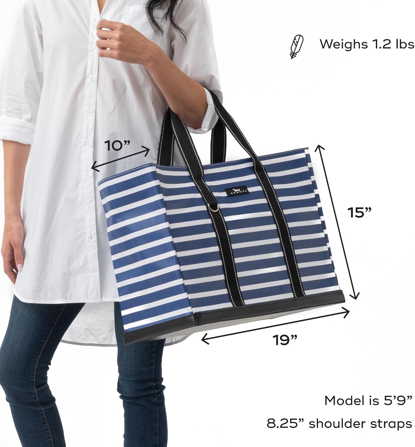 SCOUT Original Deano Tote Large - Durable Lightweight Open Top Beach, Pool & Lake Bag, Inside Zip Pocket, Folds Flat - Image 2