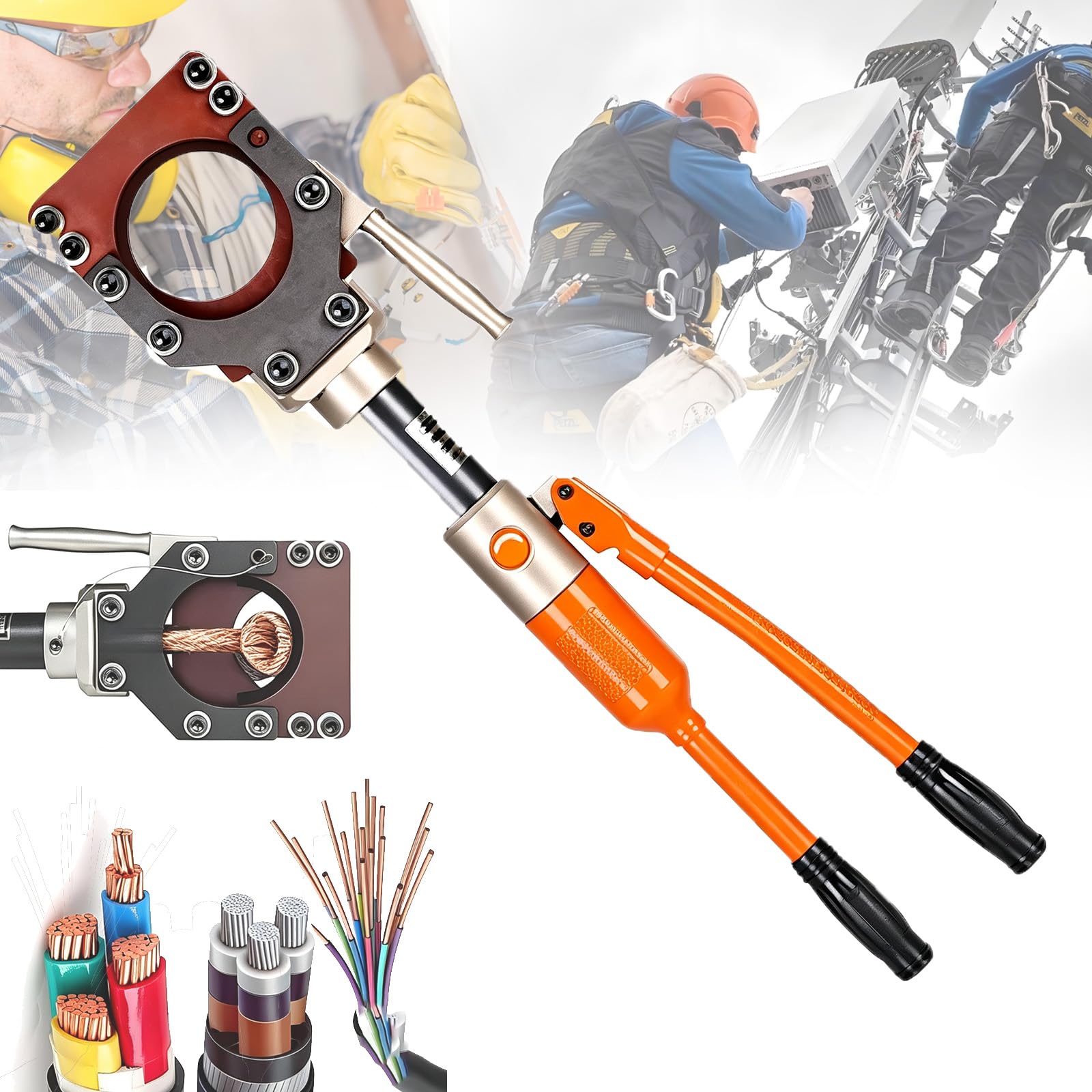 COYEUX Hydraulic Cable Cutter, Heavy Duty Cutting Tool Manual Steel Bar Shear, Bolt Cutter 7t/8t/10t, For Cutting Cu/al And Armored Cable 50mm