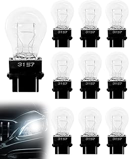 IWIWE 3157A 3757A (White) Auto Light Bulb 10 Pack – Compatible with 3047/3057/3157LL/3157K/3457/3757/4057/4157, for Cars/Trucks/SUVs (Brake/Tail/Side Marker/Turn Signal Lights)