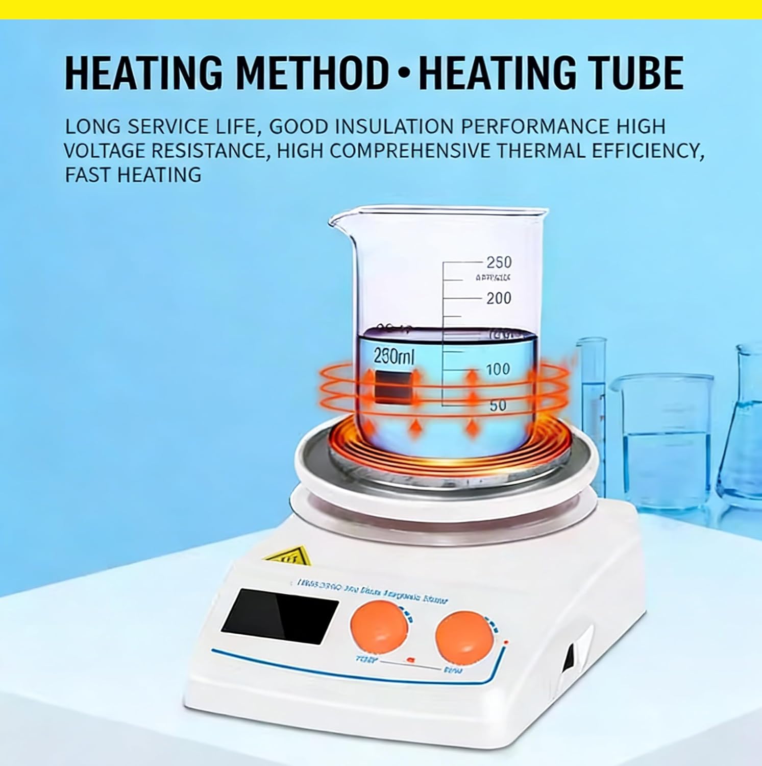 Magnetic Stirrer Hot Plate High Capacity Magnetic Mixer with 3L Max Capacity with Timer Speed 100-2000rpm 350W Power for Lab Chemical Solution Testing