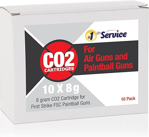 Miniatura 5 de 10 cartuchos de CO2 para pistolas de paintball First Strike FSC, cartucho de 0.28 oz de alto grado, 2.5 pulgadas de largo, paquete de 10 unidades