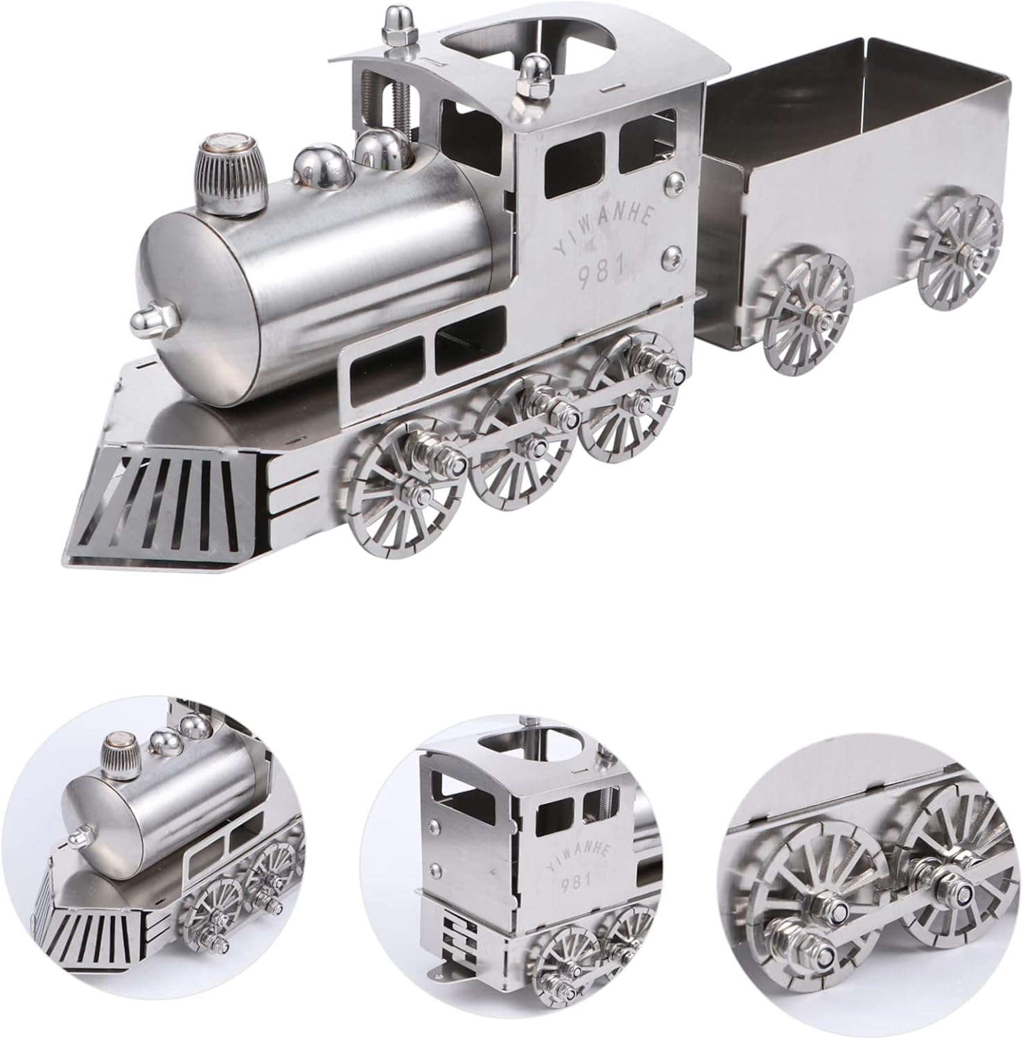 BESPORTBLE 1Set Retro Steam Train Model Unique Desktop Train Ornament for Home Office Decor Stylish Design Collectors Includes Engine Carriage