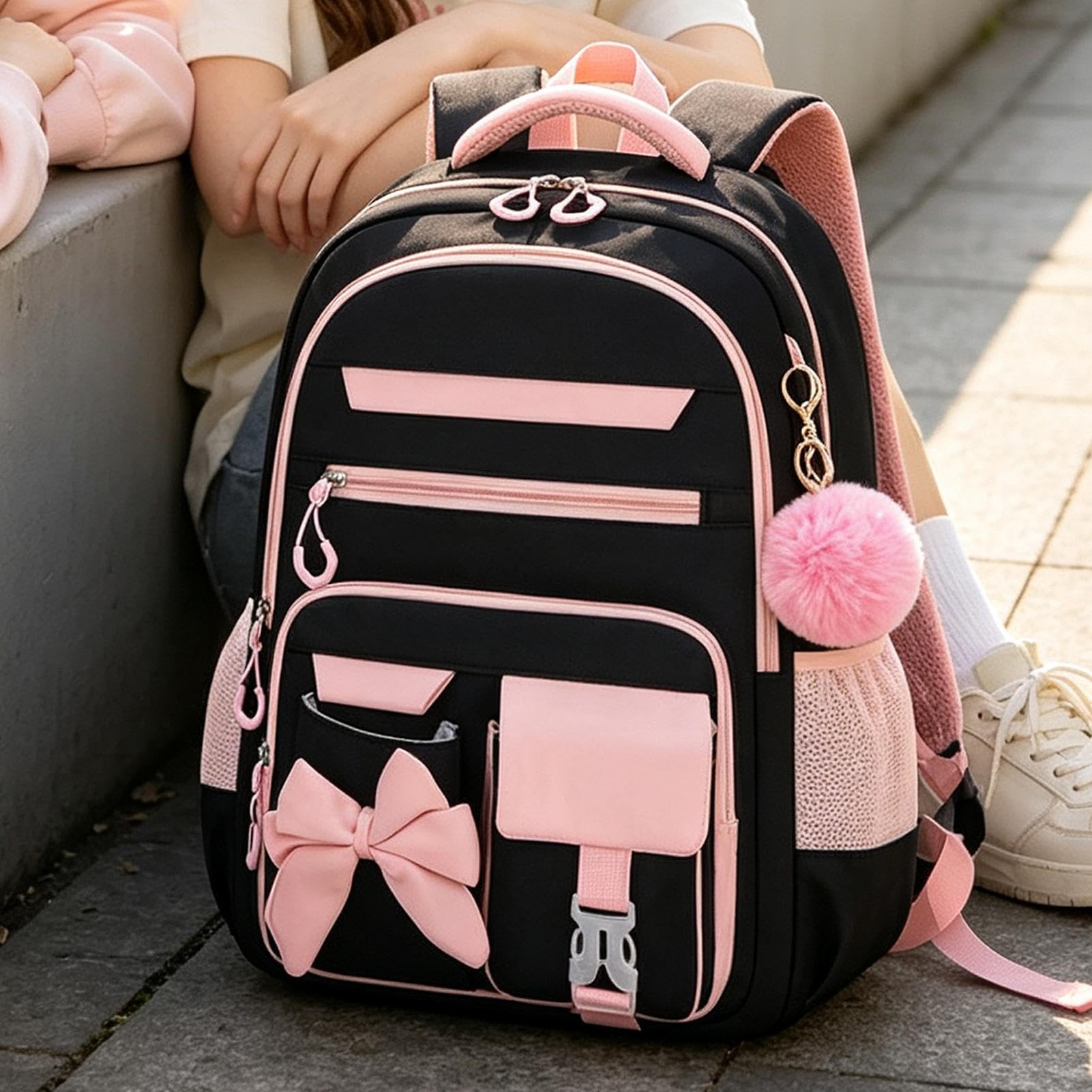 Zaino Scuola Per Bambine E Ragazze Zaino Da Viaggio Scolastico Antifurto | Borsa Scuola Capiente per Libri e Quaderni Per Asilo, Materna, Elementare, Medie, Studenti, Alun