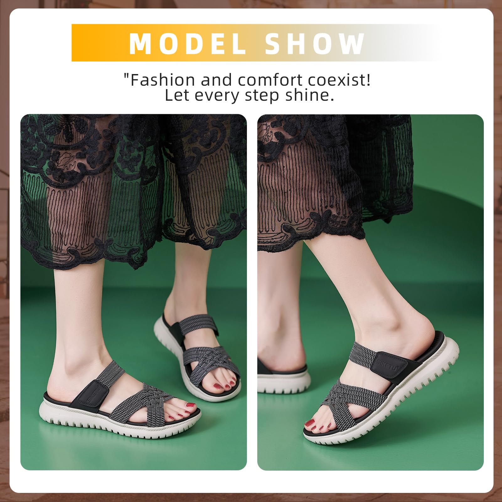 Acfoda Sandalias de Mujer Moda de Verano Zapatillas cómodas con Soporte ortopédico Zapatos Elegantes Informales Suaves y livianos Talla 35-42 EU