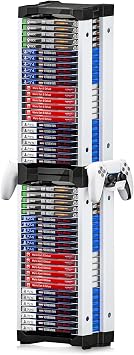 Nargos Video Game Storage Tower, Universal Organizer for PS5/PS4/PS3/PS2, Xbox One/360/Series X/S, Wii, Switch/Switch 2, DVD and Blu-Ray Cases 46 Pcs