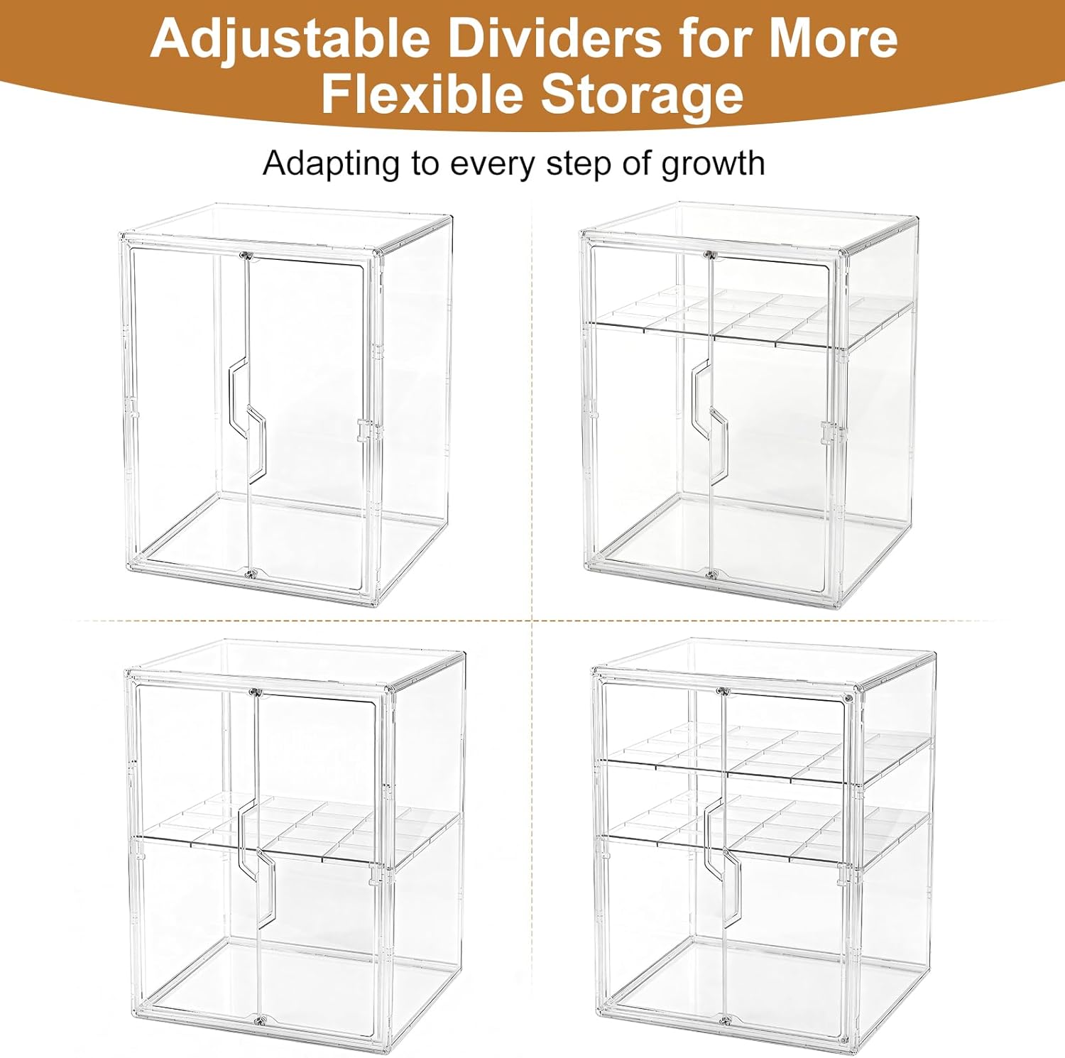 ERTIUANIO Baby Bottle Organizer – 3 Tier Acrylic Bottle Storage Organizer Container, Clear Plastic Bottle Station Organizers Drawers with Double Magnetic Doors for Countertop Kitchen Vanity, Bathroom