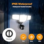 LUTEC 80W 9000LM LED Security Lights Motion Sensor Outdoor Lights, 4 Head LED Flood Lights Outdoor 5000K Daylight, IP65 Waterproof, Motion Detected Lights for Outside, House, Garage, Yard (Black)