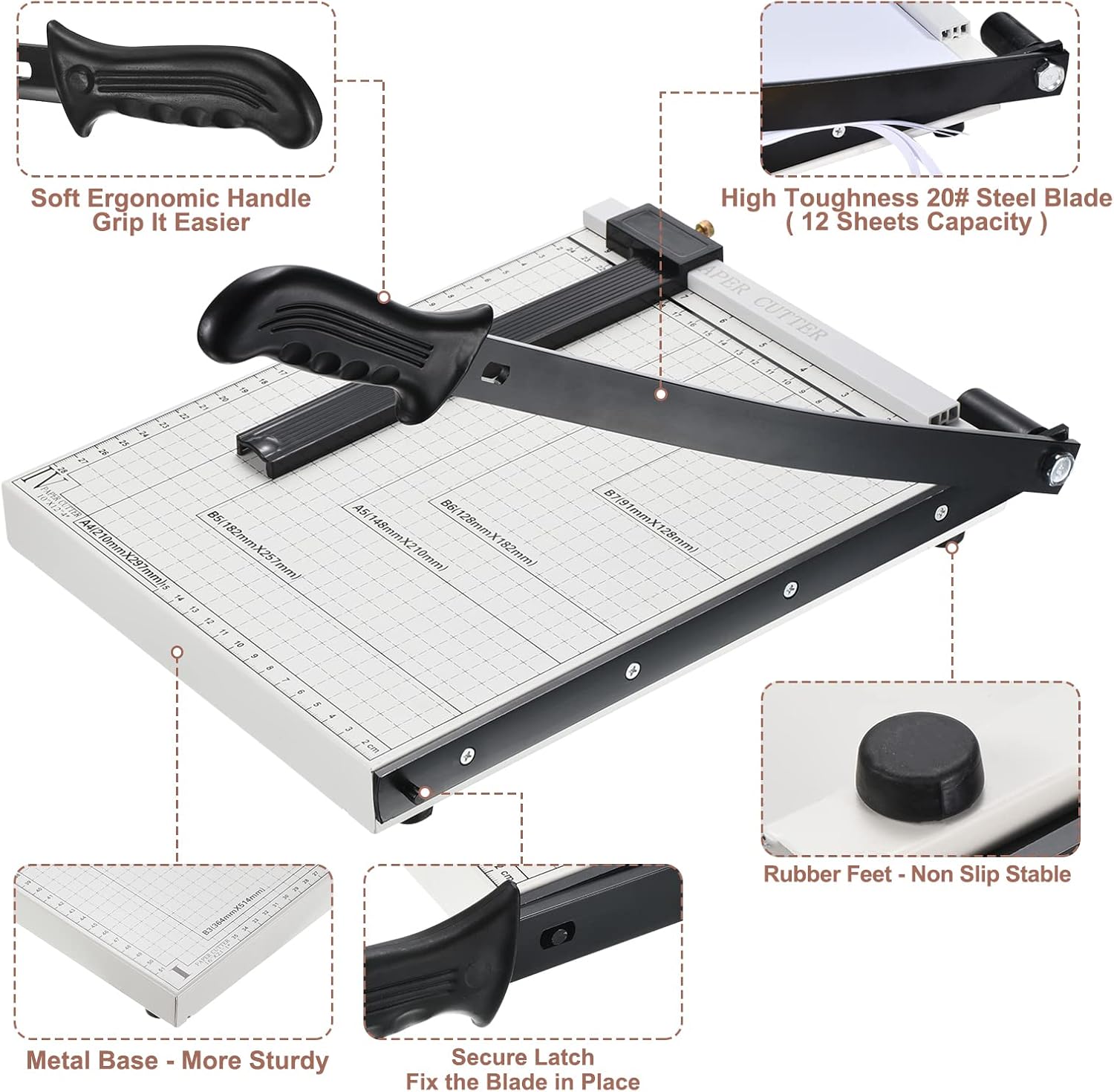 Buy PATIKIL Paper Cutter A4 Stack Paper Trimmer, 12 Cutting Length